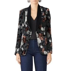 Waverly Grey Floral Jacquard Bella Blazer Medium